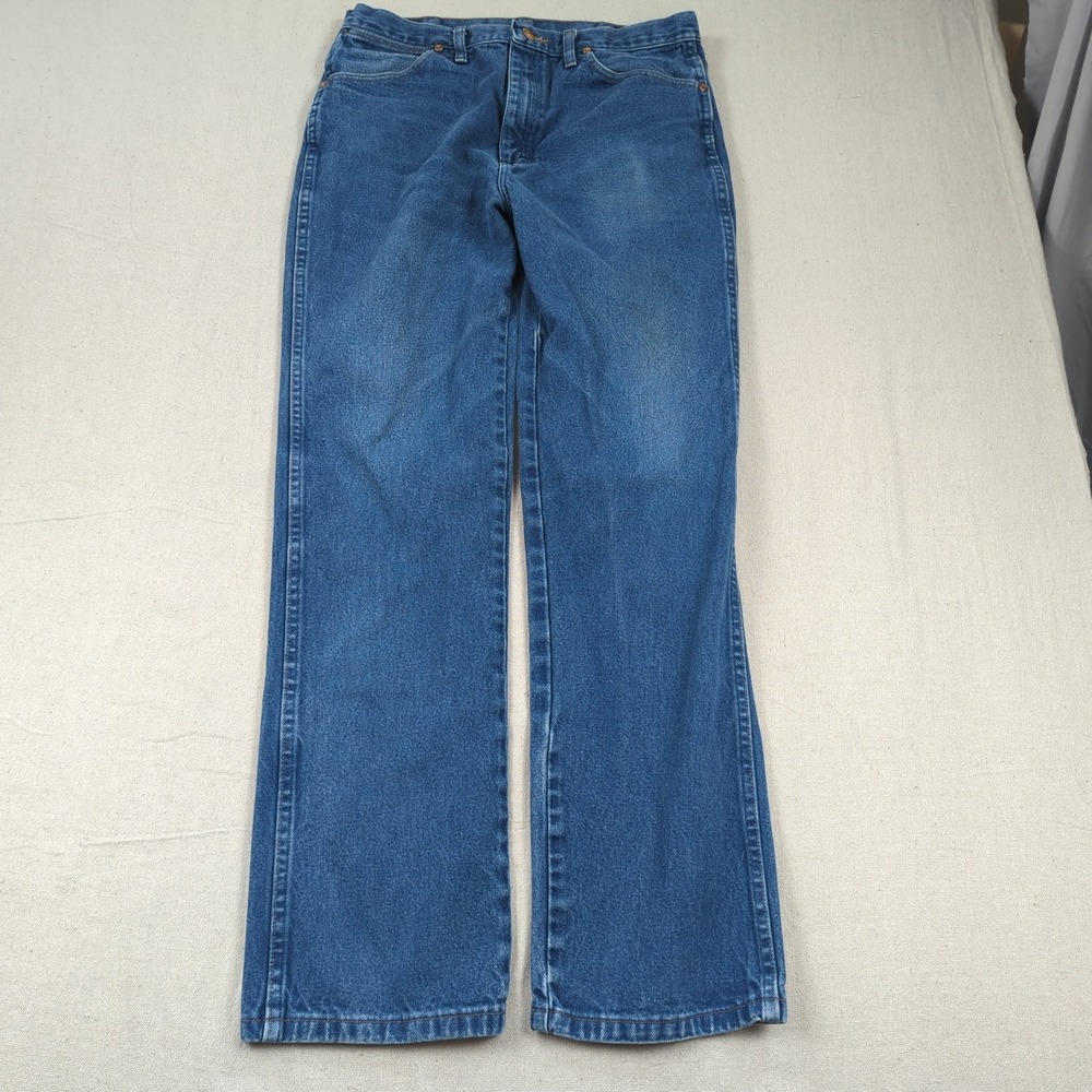 Wrangler Jeans Mens 34x34 Blue Western Cowboy Cut 936 Rodeo Rancher Faded